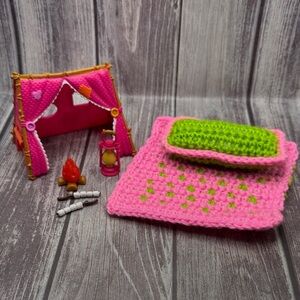 Lalaloopsy 7 piece Camping Set for Dolls with Handmade mat and pillow